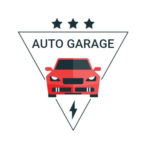 Bold Red Car Design Enhancing Reliable Auto Garage Logo Template