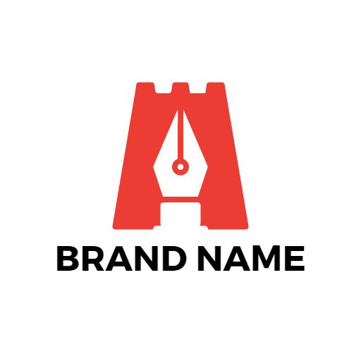 Bold Red Castle Design Symbolizing Creative Writing Logo Template