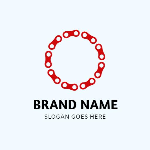 Bold Red Chain Design Symbolizing Strength and Connectivity Logo Template