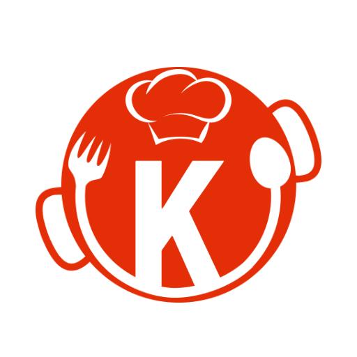 Bold Red Chef Hat and Utensils Representing Alphabet Logo Template