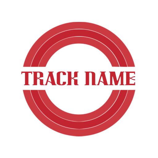 Bold Red Circular Design Highlighting Track Events Logo Template