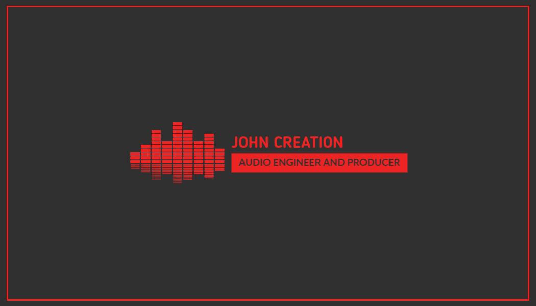 Bold Red DJ Audio Engineer Business Card Template