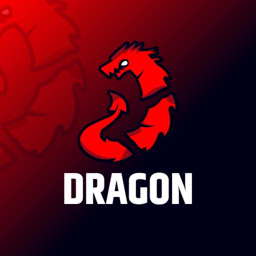 Bold Red Dragon Icon Representing Competitive Esports Logo Template