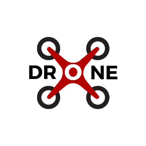 Bold Red Drone Design Showcasing Aerial Technology Logo Template