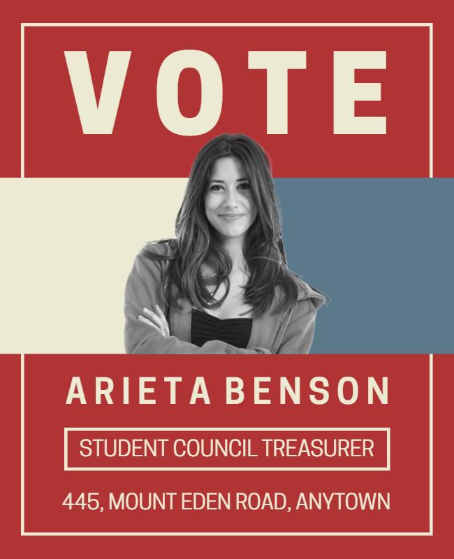 Bold Red Election Campaign Vote Poster Template