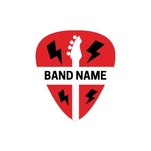 Bold Red Electric Guitar Design for Rock Band Logo Template