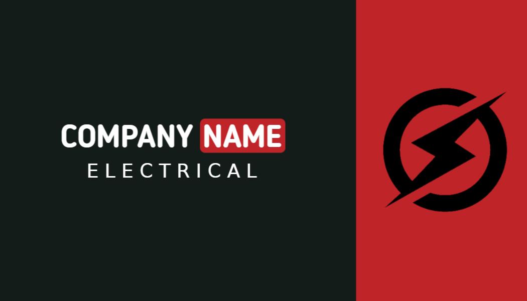 Bold Red Electrician Service Business Card Template