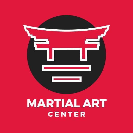 Bold Red Emblem Representing Martial Art Center Logo Template