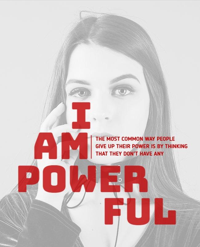 Bold Red Empowerment Inspirational Quote Poster Template