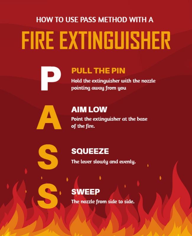 Bold Red Fire Safety Instructions Poster Template