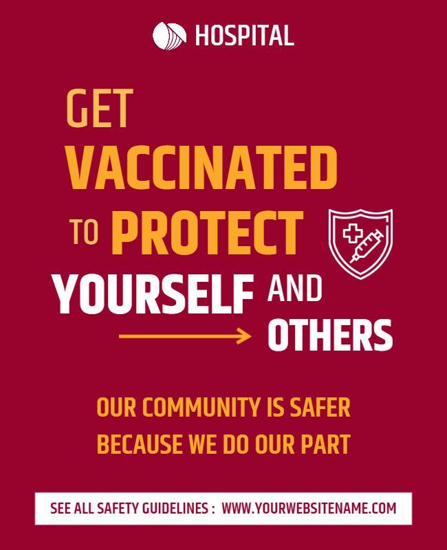 Bold Red Health Awareness Vaccination Campaign Poster Template
