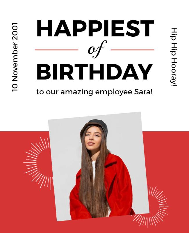 Bold Red Hip Hop Birthday Celebration Poster Template