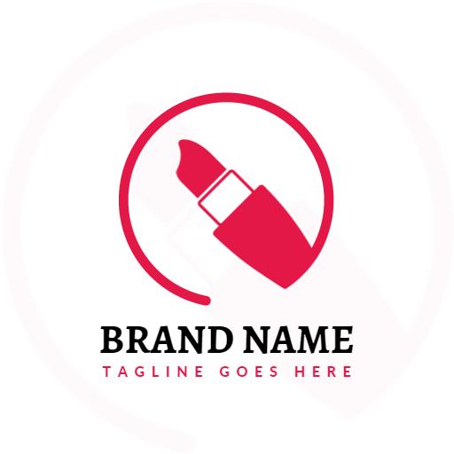 Bold Red Lipstick Design Showcasing Glamour and Beauty Logo Template