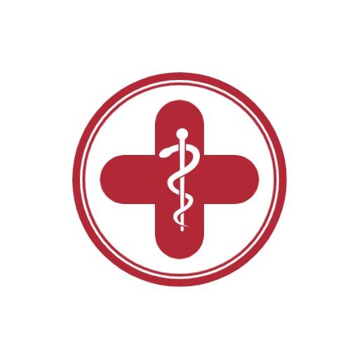 Bold Red Medical Cross Signifying Hospital Care Logo Template
