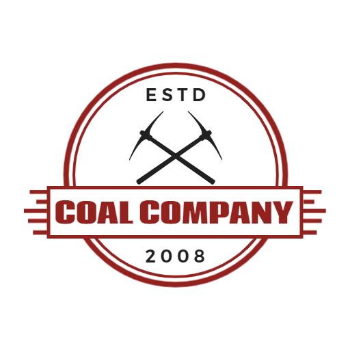 Bold Red Mining Tools Representing Coal Company Logo Template