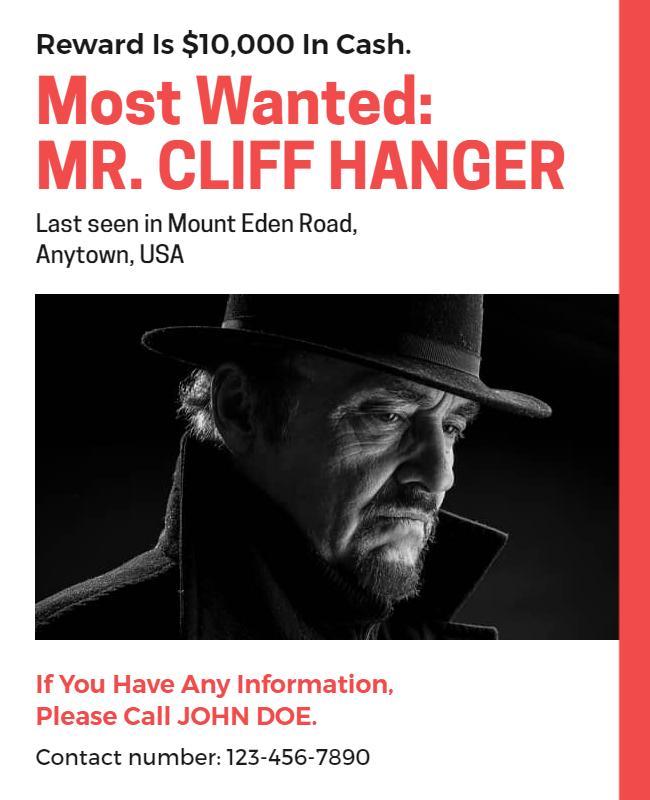 Bold Red Missing Person Alert Poster Template