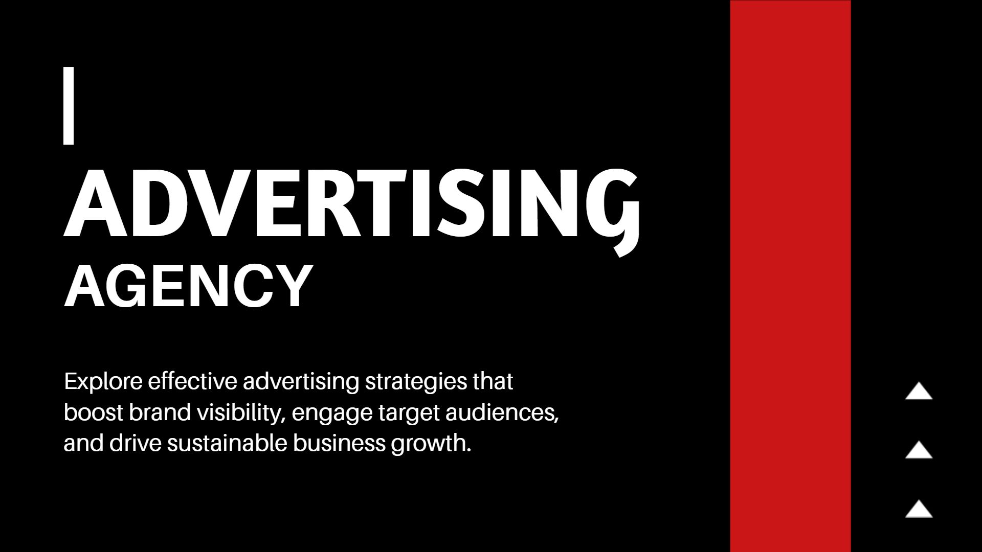 Bold Red Modern Advertising Agency Strategy Presentation Template