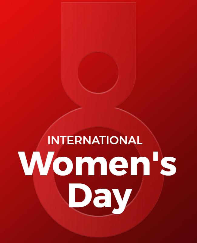 Bold Red Modern International Women's Day Poster Template