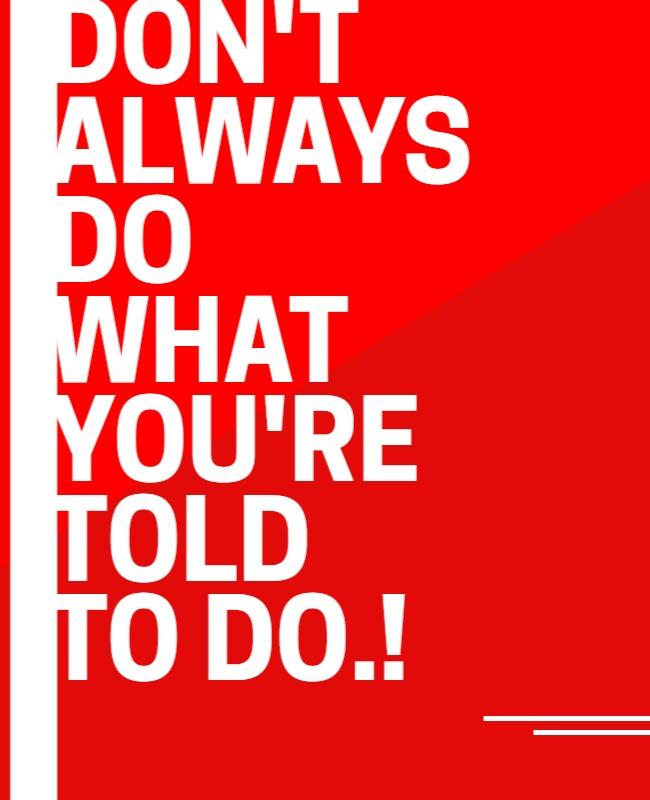 Bold Red Motivational Quote Poster Template