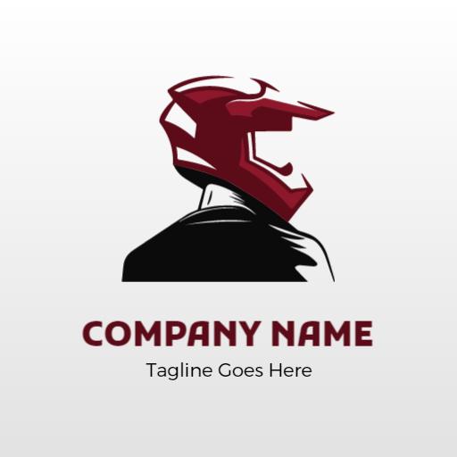 Bold Red Motorcycle Helmet Design for Automotive Logo Template