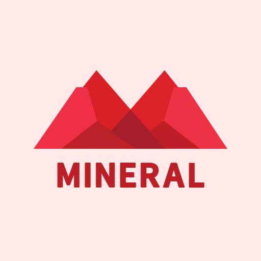 Bold Red Mountain Peaks Symbolizing Mineral Resources Logo Template