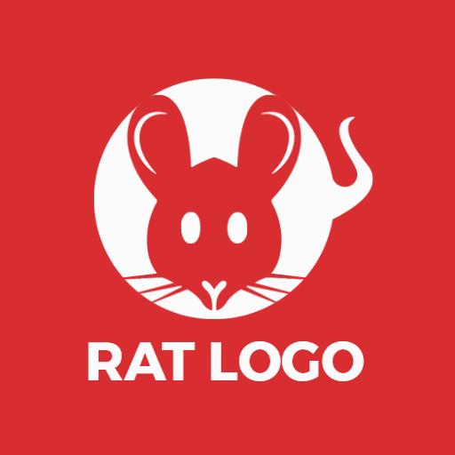 Bold Red Mouse Icon Representing Rat Theme Logo Template