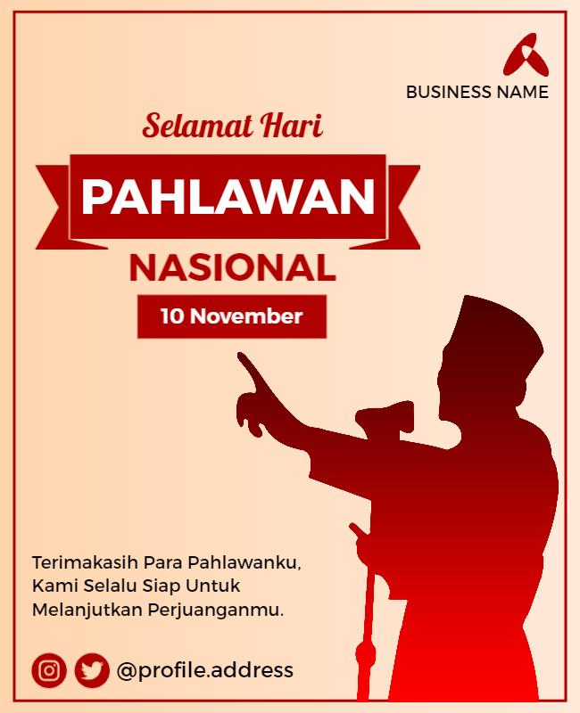 Bold Red National Heroes Celebration Poster Template
