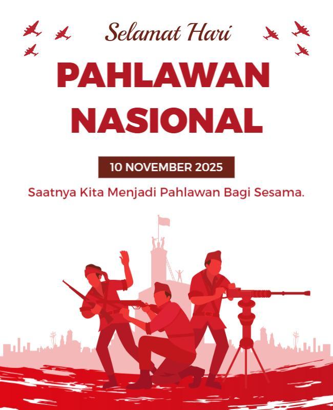 Bold Red National Heroes Day Celebration Poster Template