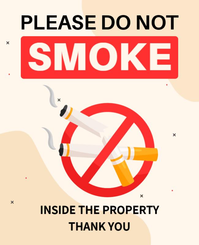 Bold Red No Smoking Policy Sign Poster Template