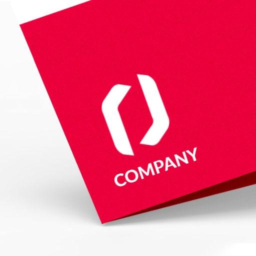 Bold Red Paper Mockup Showcasing Company Logo Design Logo Template