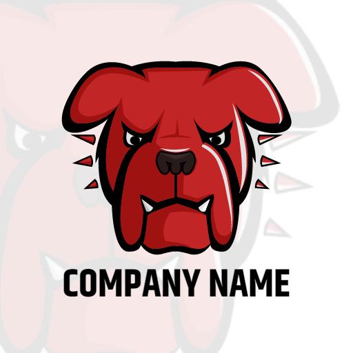 Bold Red Pitbull Mascot Representing Strength and Loyalty Logo Template