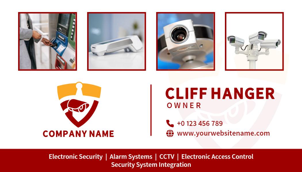 Bold Red Security Services Electronic Visiting Card Template
