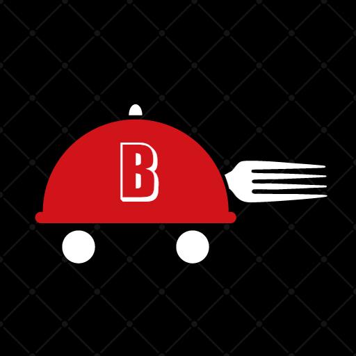 Bold Red Serving Dish Icon Featuring Alphabet B Logo Template