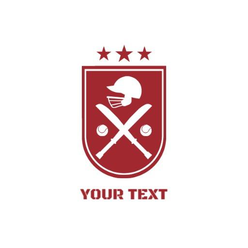 Bold Red Shield Design Featuring Cricket Team Elements Logo Template