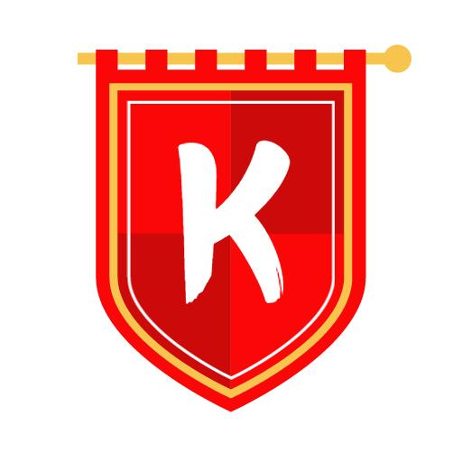 Bold Red Shield Featuring the Letter K Alphabet Logo Template