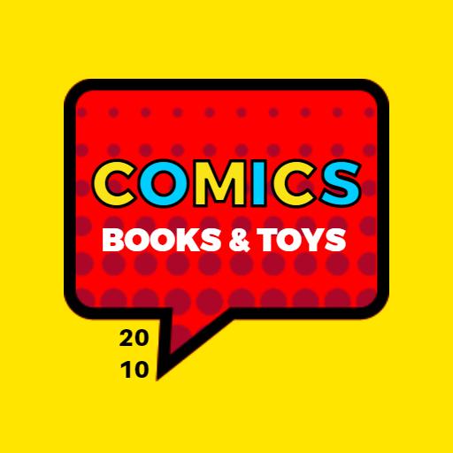 Bold Red Speech Bubble for Exciting Comics and Toys Logo Template