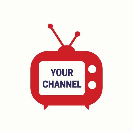 Bold Red Vintage Television Design for YouTube Channel Logo Template