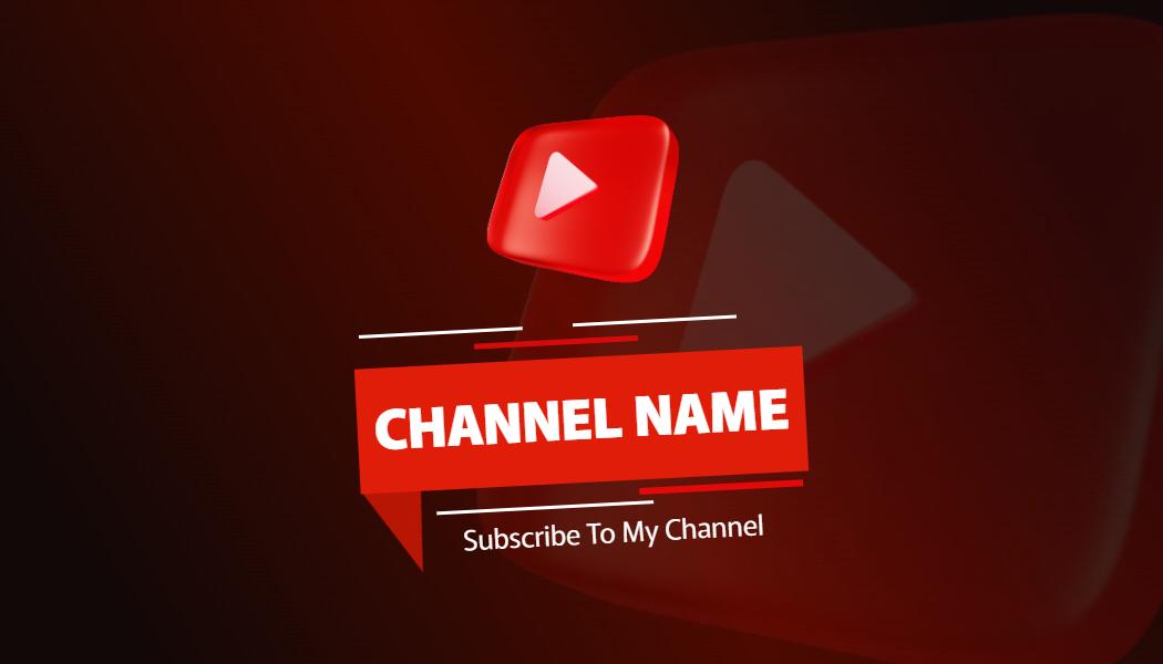 Bold Red YouTube Channel Graphic Designer Visiting Card Template