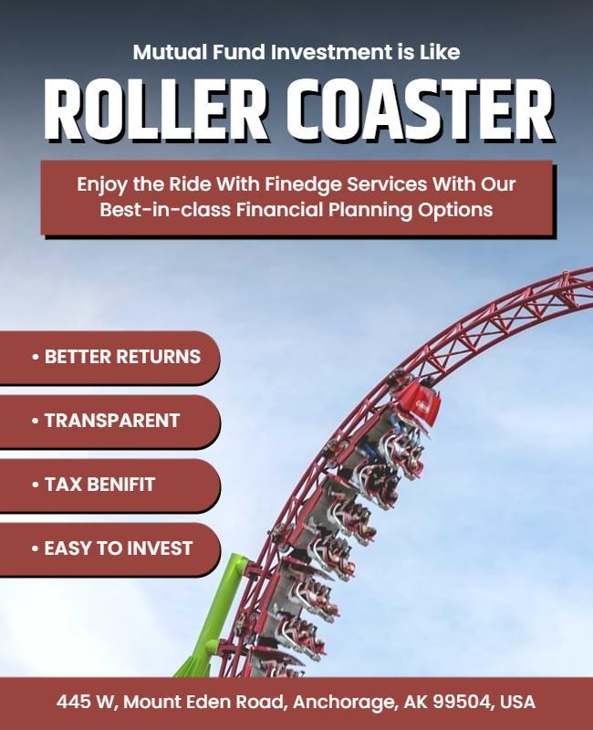 Bold Roller Coaster Financial Planning Investment Poster Template