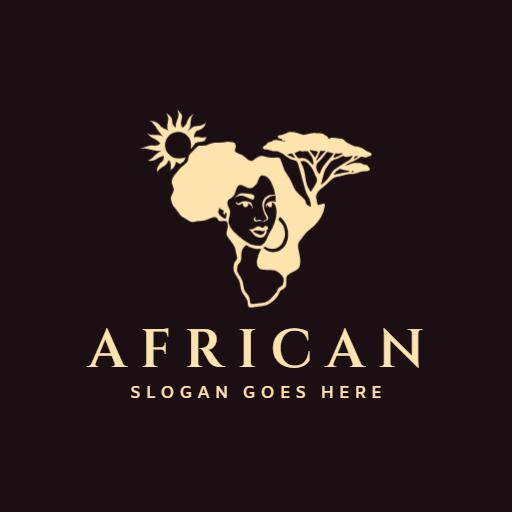 Bold Silhouette of Africa Celebrating Rich Culture Logo Template