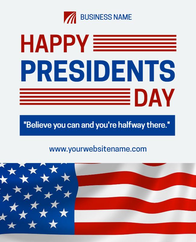 Bold Stars and Stripes Presidents Day Holiday Greeting Poster Template