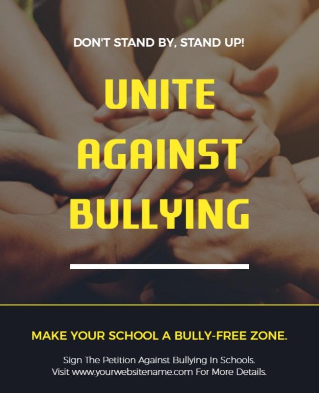Bold Supportive Anti-Bullying Campaign Poster Template