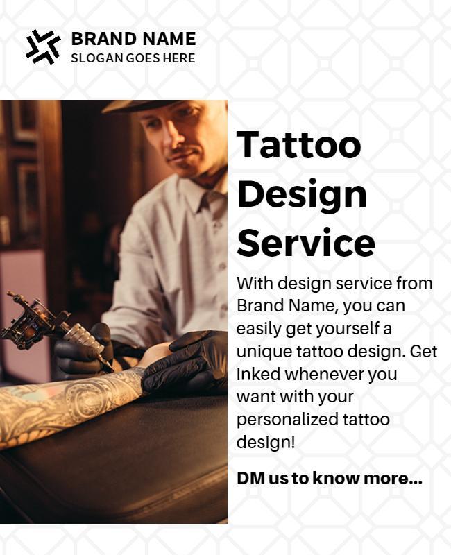 Bold Tattoo Design Service Promotional Poster Template