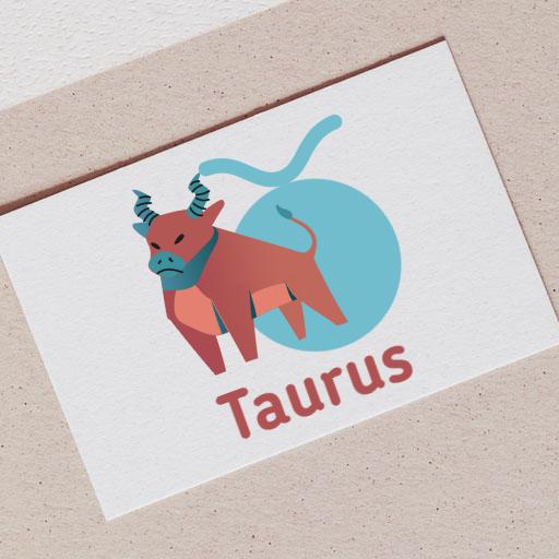 Bold Taurus Representation with Zodiac Sign Emphasis Logo Template