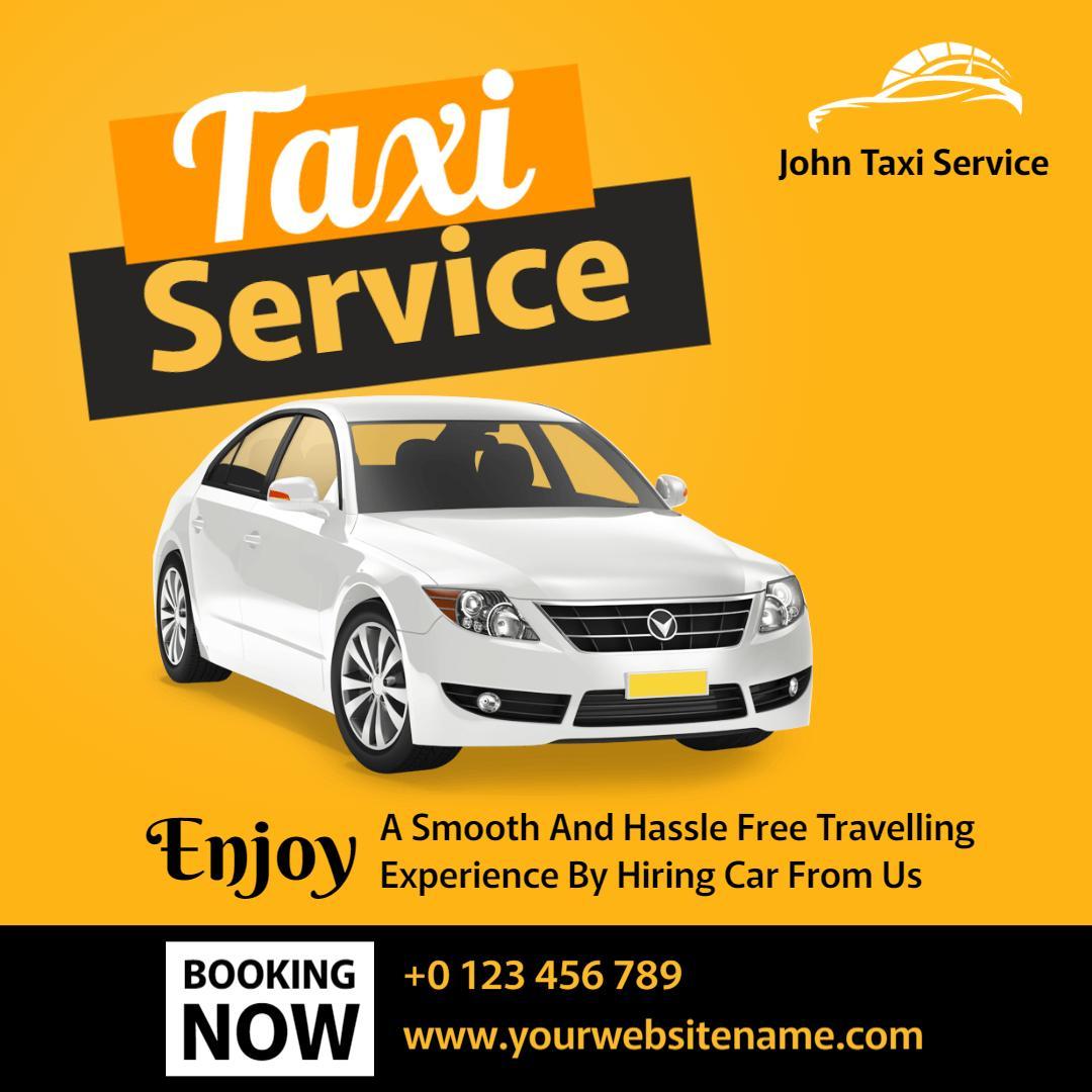 Bold Taxi Service Promotion for Hassle-Free Travel Ad Template