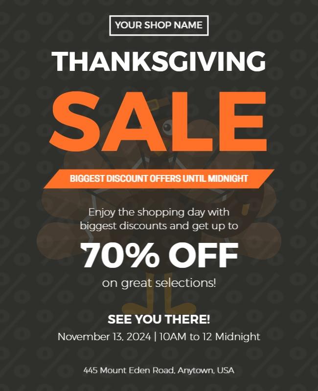 Bold Thanksgiving Sale Promotion Poster Template