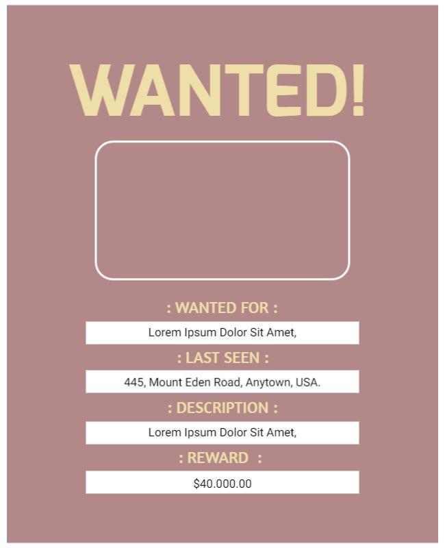 Bold Wanted Notice with Pink Background Flyer Template