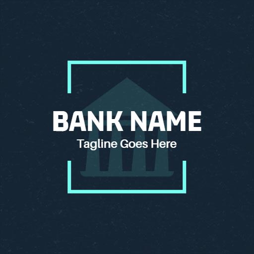 Bold White Bank Logo with Tranquil Dark Background Logo Template