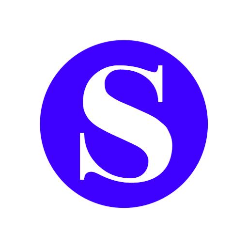 Bold White Letter S on Vibrant Blue Circle Alphabet Logo Template