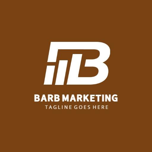Bold White Lettering on Rich Brown Background Marketing Logo Template